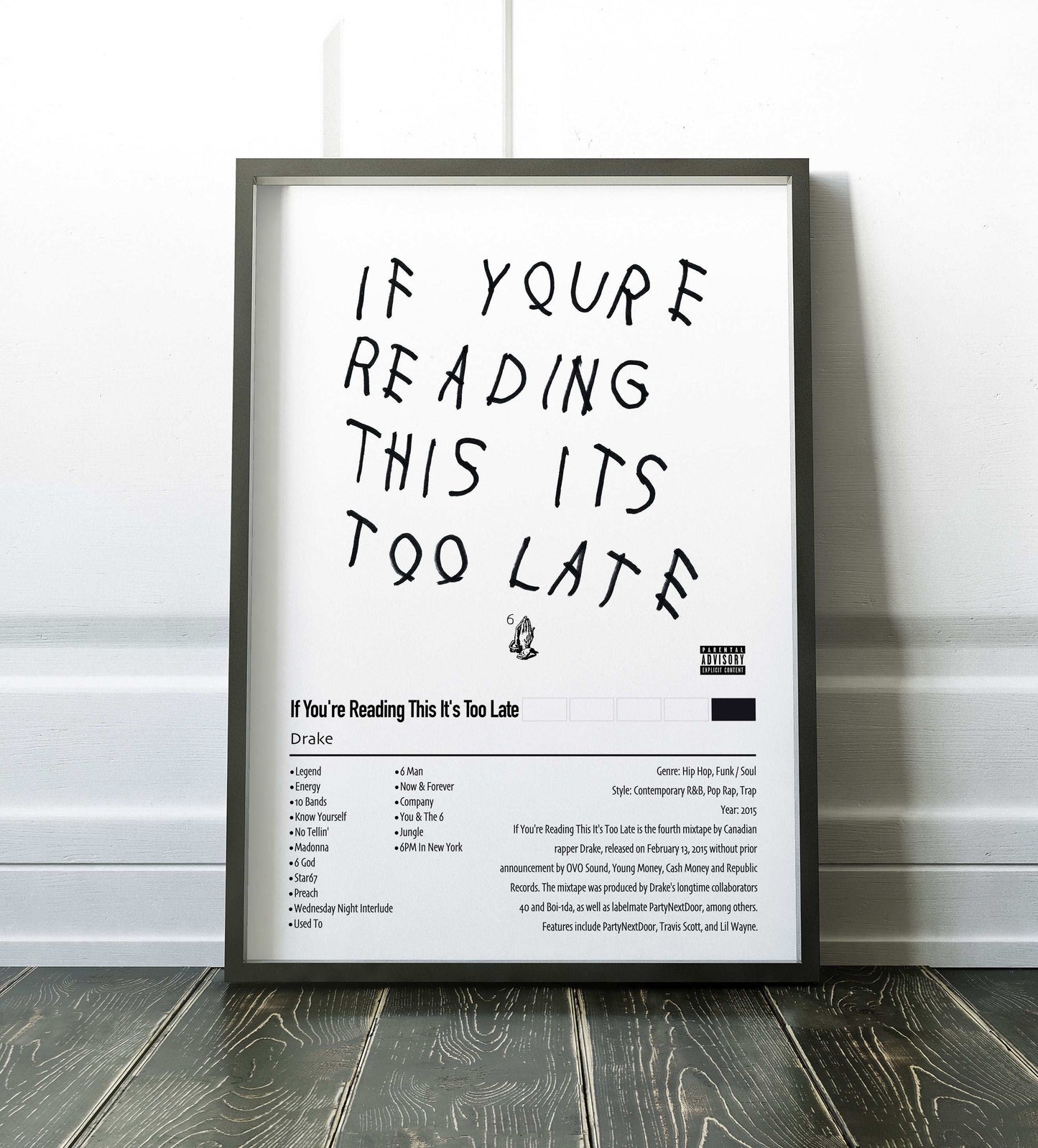 Drake | If You're Reading This It's Too Late | Custom Album Cover Poster Print