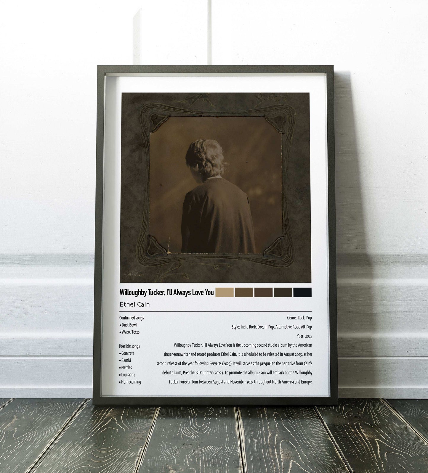 Ethel Cain | Willoughby Tucker, I'll Always Love You | Custom Album Cover Poster Print