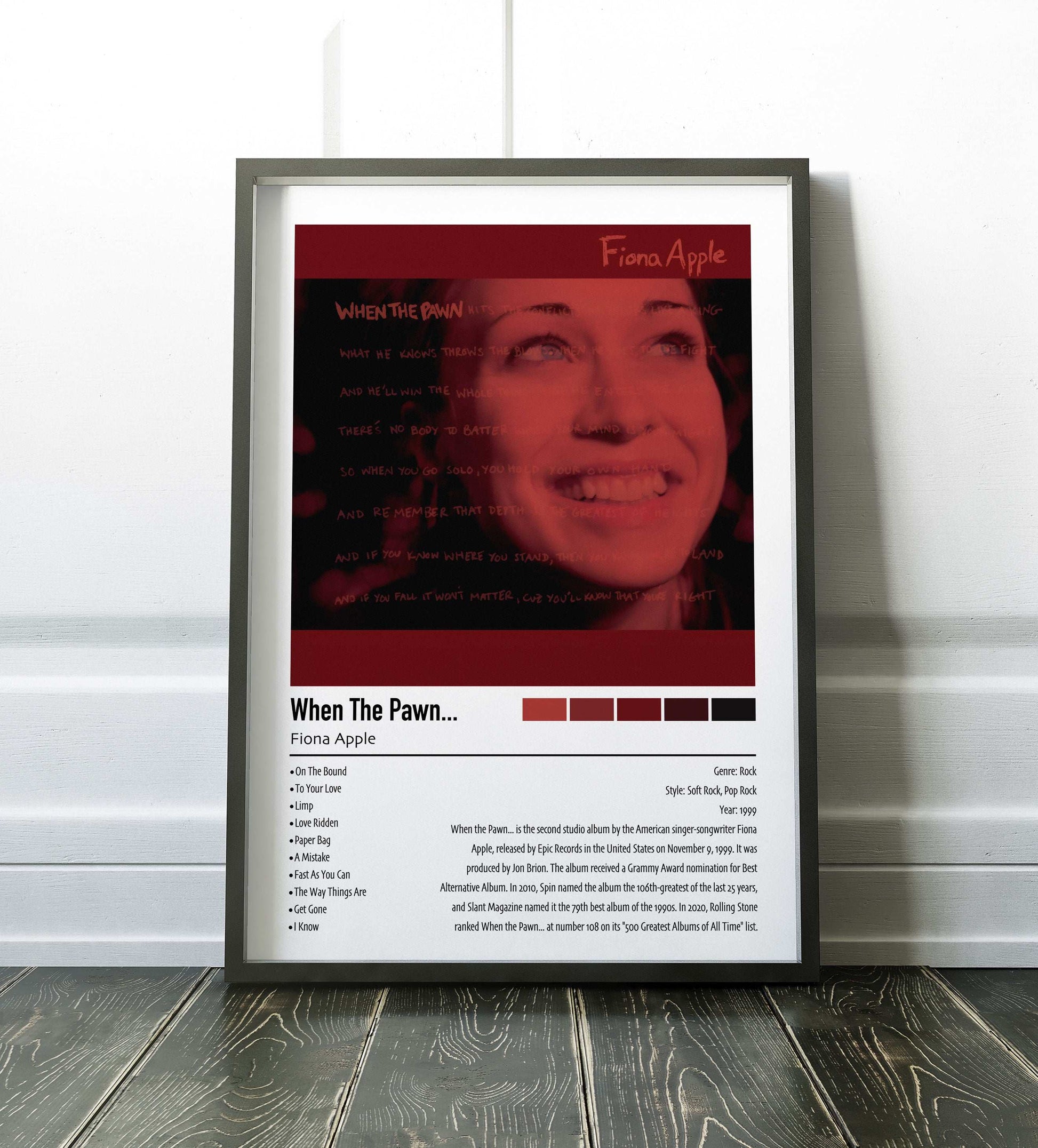 Fiona Apple | When The Pawn | Custom Album Cover Poster Print