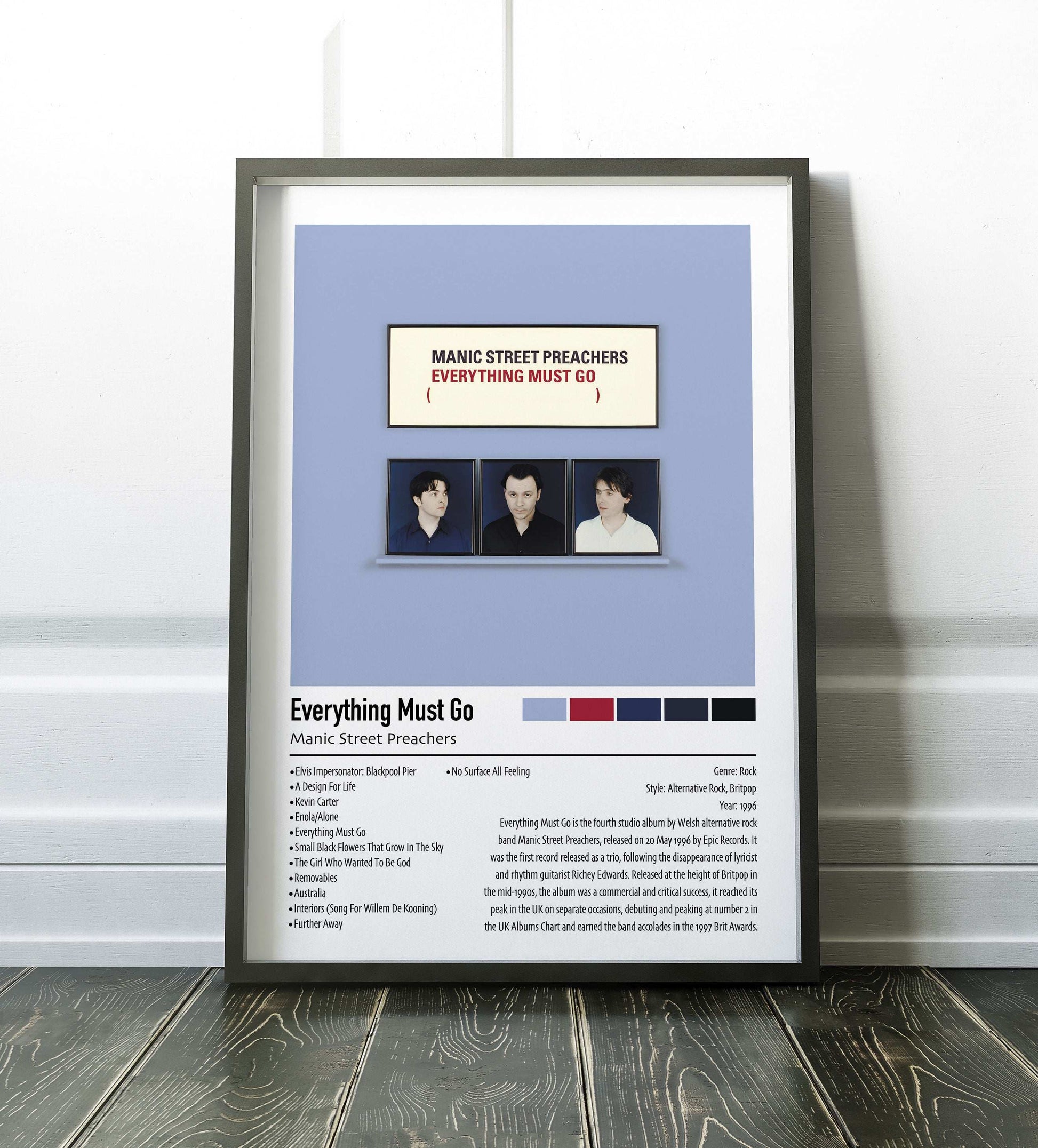 Manic Street Preachers | Everything Must Go | Custom Album Cover Poster Print
