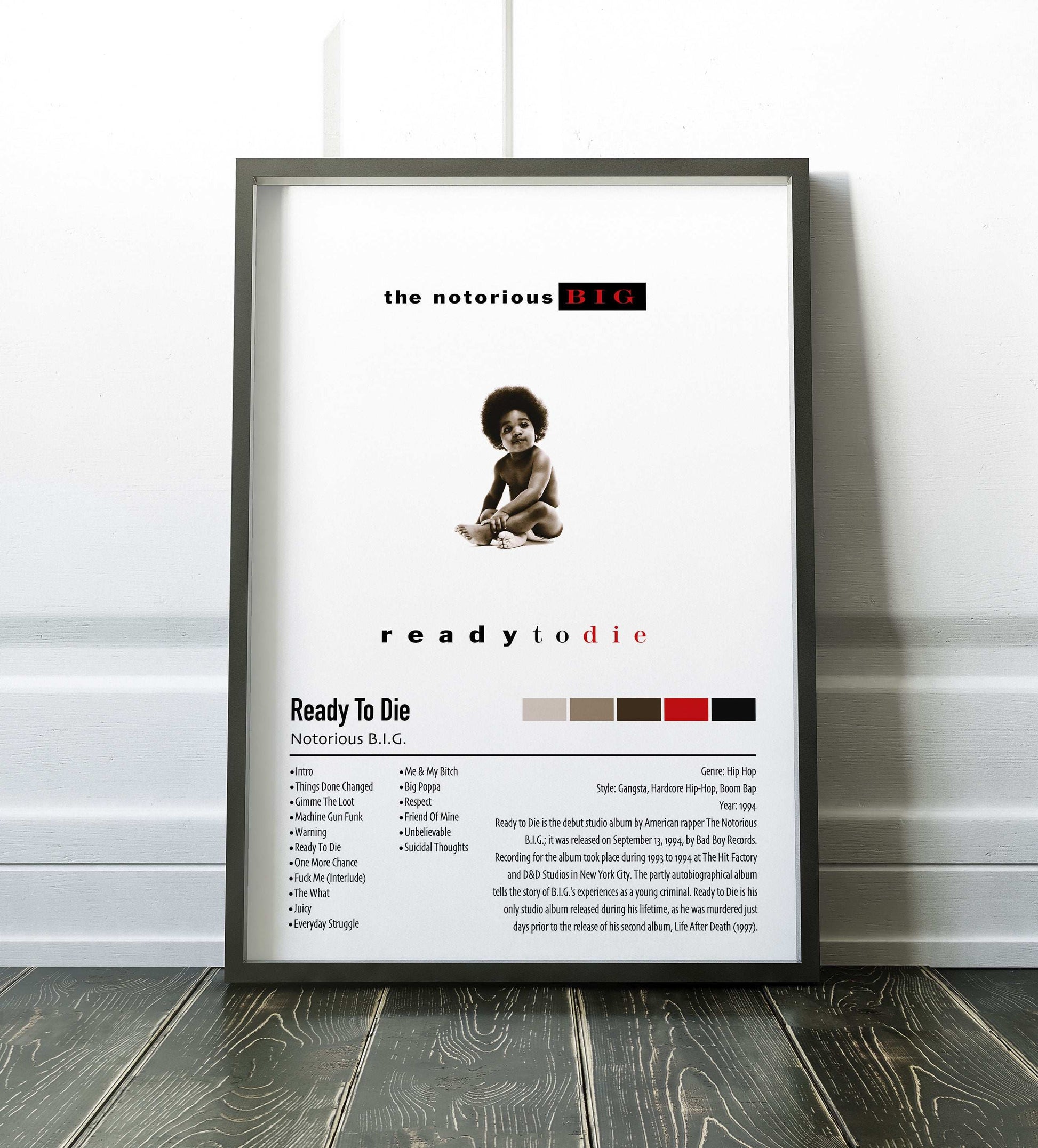 Notorious B.I.G. | Ready To Die | Custom Album Cover Poster Print