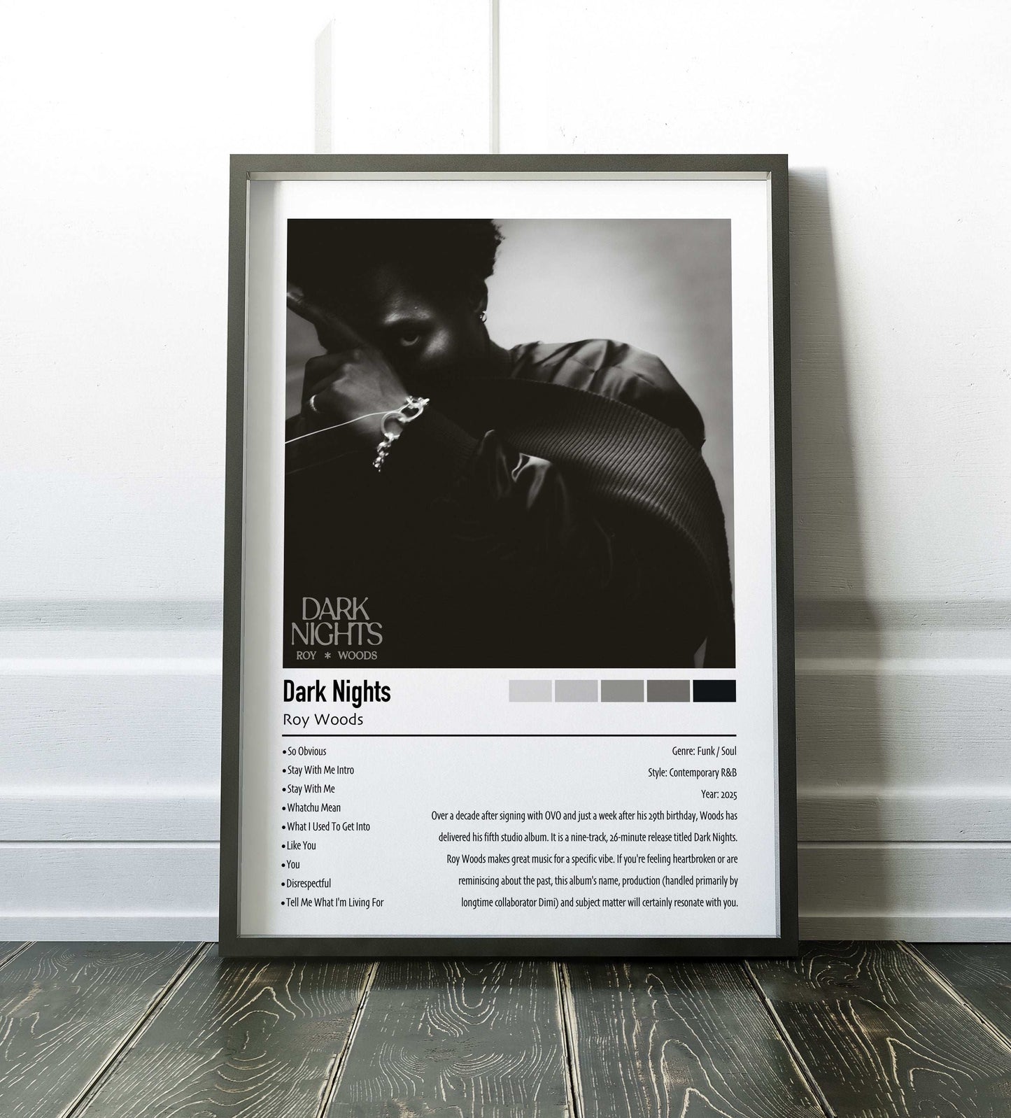Roy Woods | Dark Nights | Custom Album Cover Poster Print