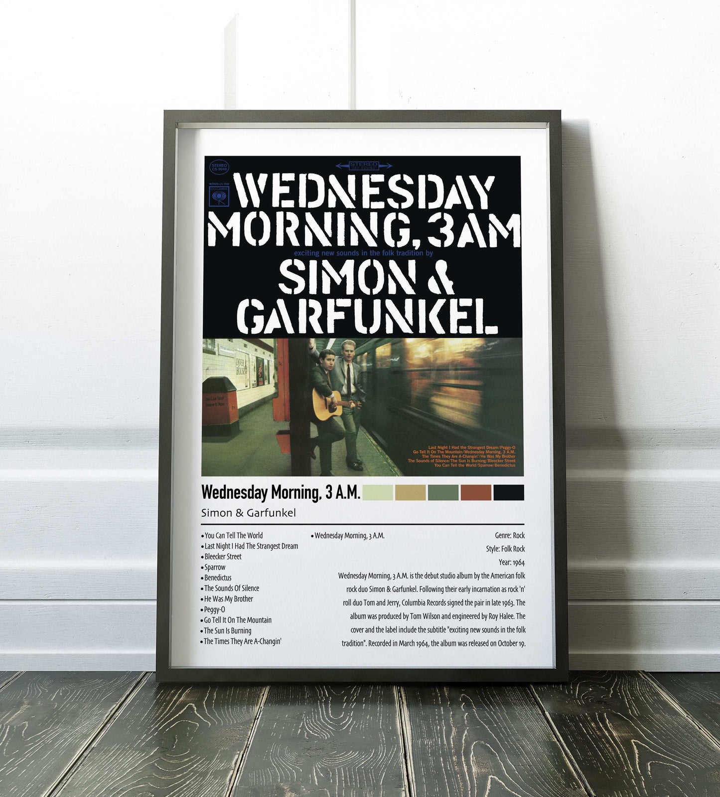 Simon & Garfunkel | Wednesday Morning, 3 A.M. | Custom Album Cover Poster Print