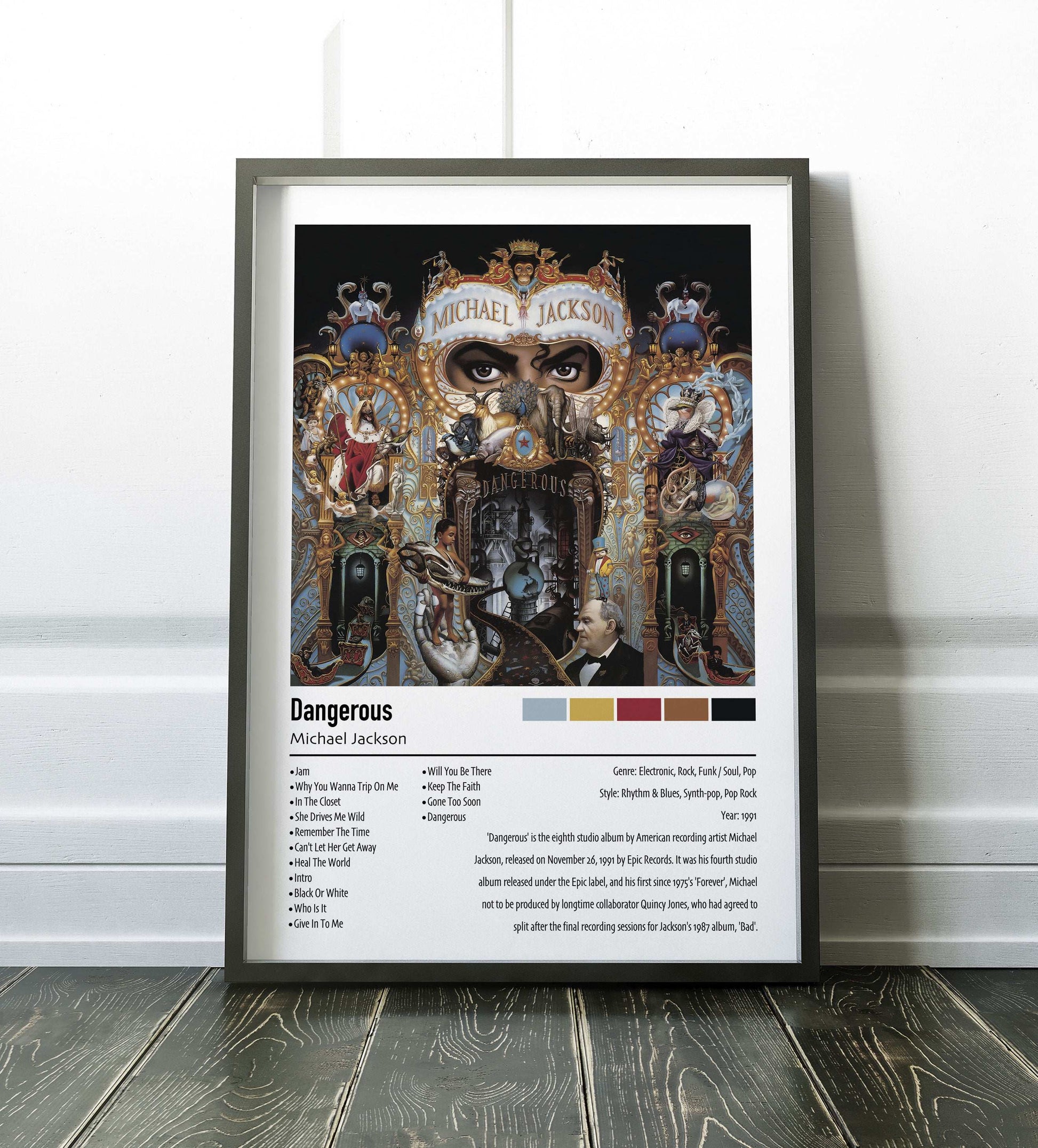 Michael Jackson | Dangerous | Custom Album Cover Poster Print