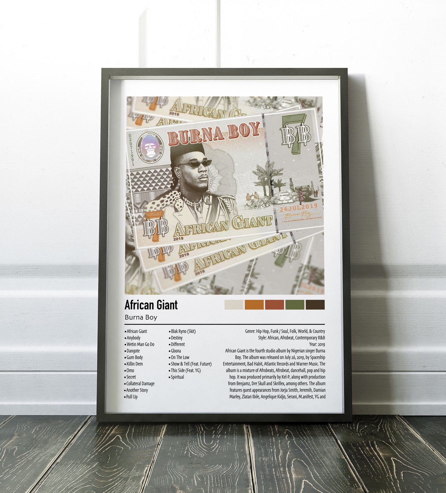 Burna Boy | African Giant | Custom Album Cover Poster Print