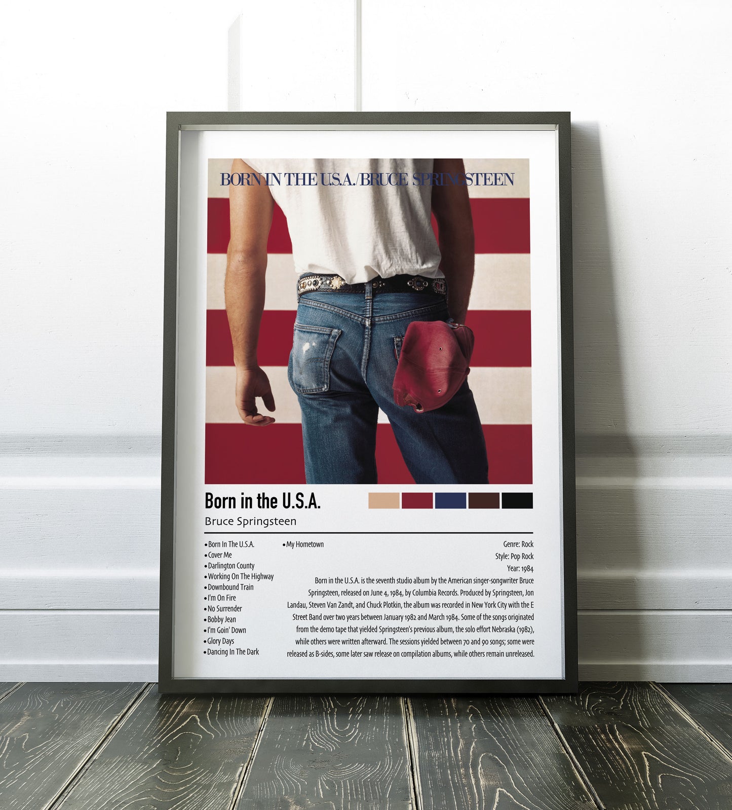 Bruce Springsteen | Born in the U.S.A | Custom Album Cover Poster Print