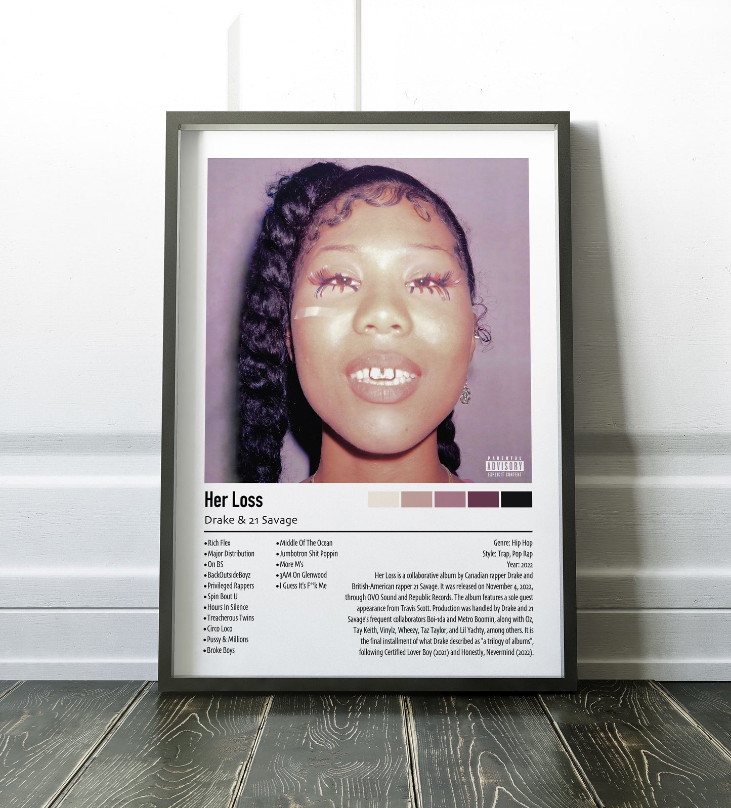 Drake & 21 Savage | Her Loss | Custom Album Cover Poster Print