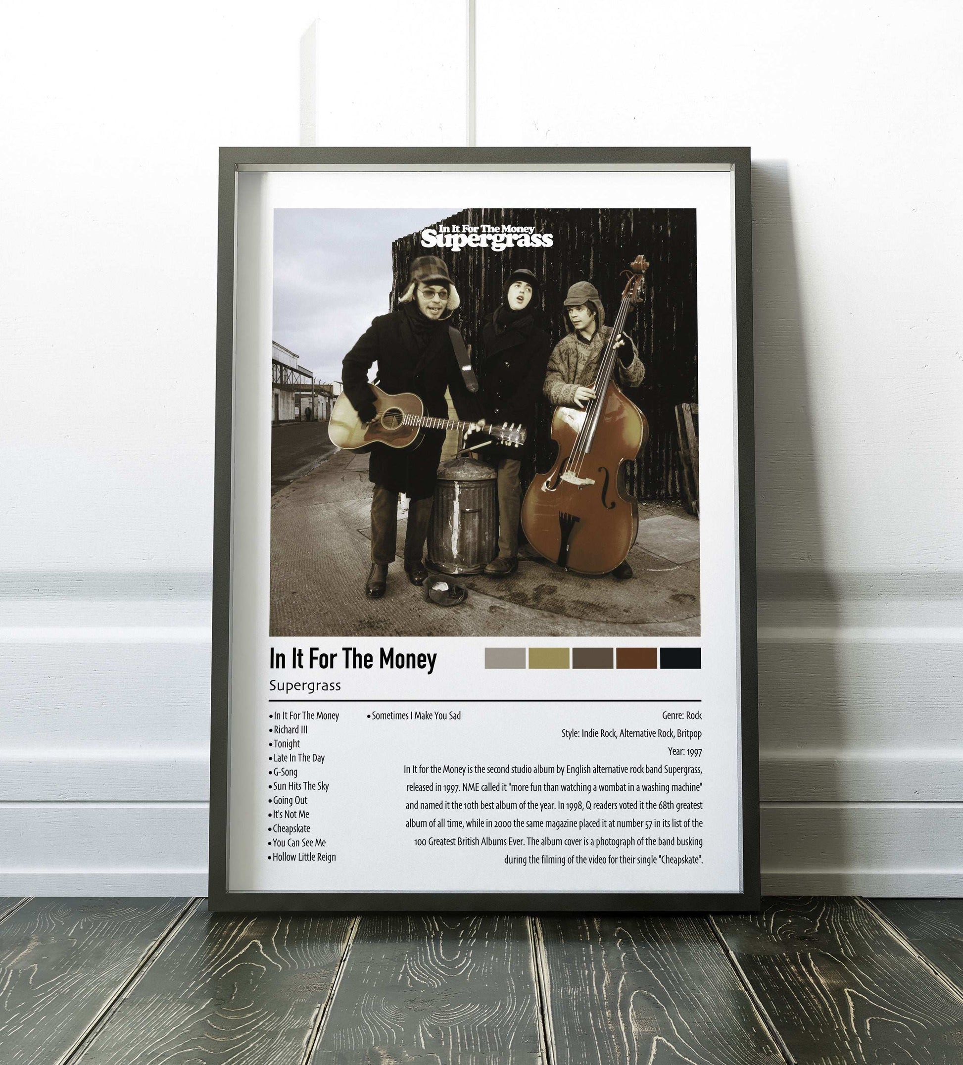 Supergrass | In It For The Money | Custom Album Cover Poster Print