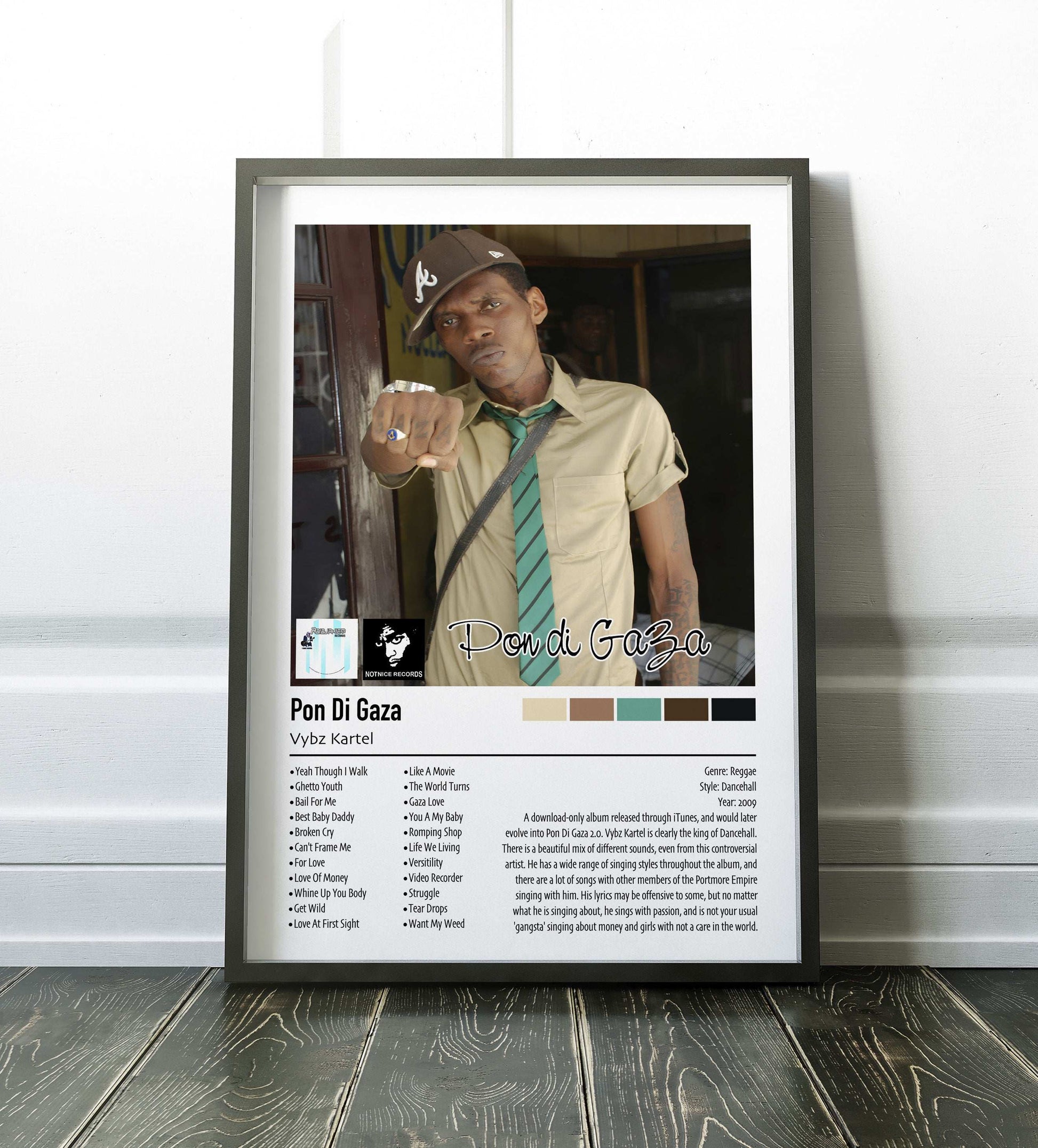 Vybz Kartel | Pon Di Gaza | Custom Album Cover Poster Print