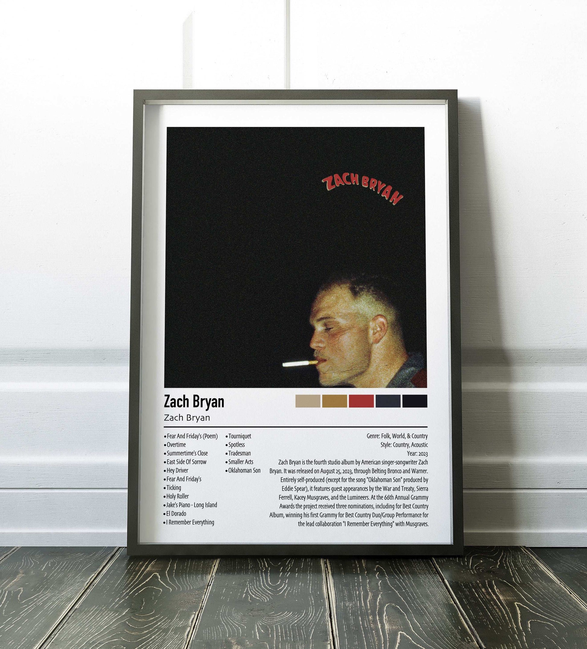 Zach Bryan | Zach Bryan | Custom Album Cover Poster Print
