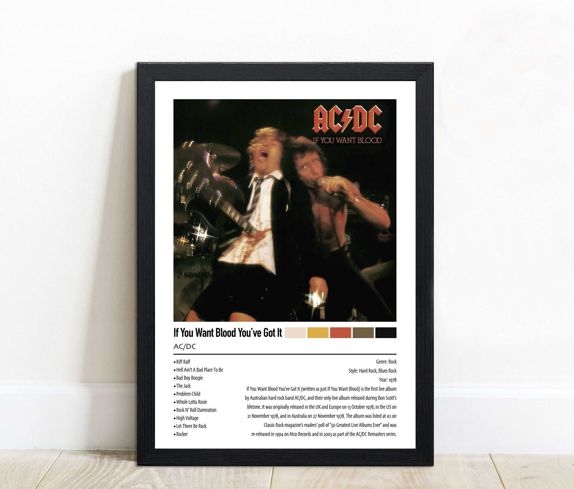 AC/DC | If You Want Blood You've Got It | Custom Album Cover Poster Print