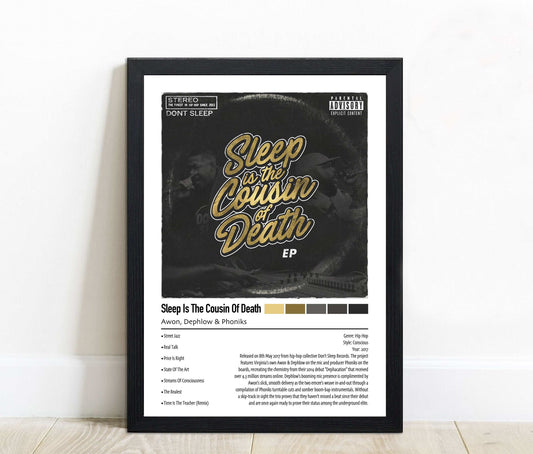 Awon, Dephlow & Phoniks | Sleep Is The Cousin Of Death | Custom Album Cover Poster Print