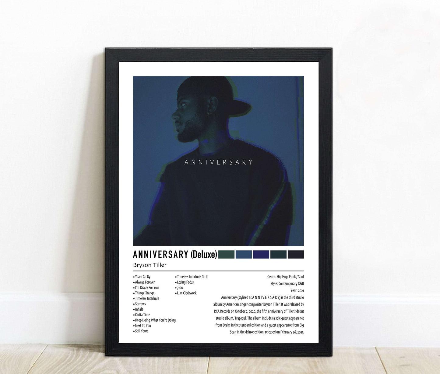 Bryson Tiller | ANNIVERSARY (Deluxe) | Custom Album Cover Poster Print