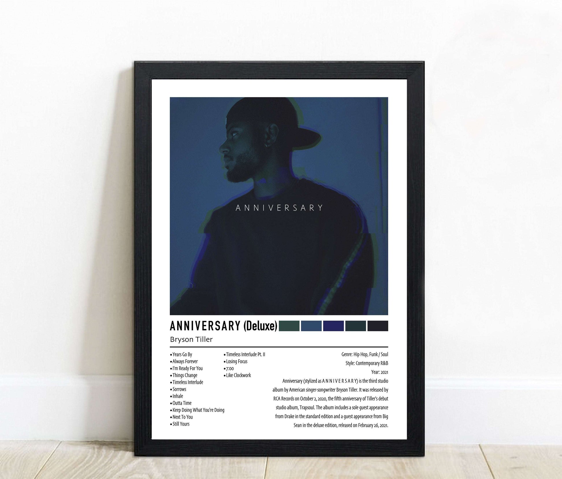 Bryson Tiller | ANNIVERSARY (Deluxe) | Custom Album Cover Poster Print
