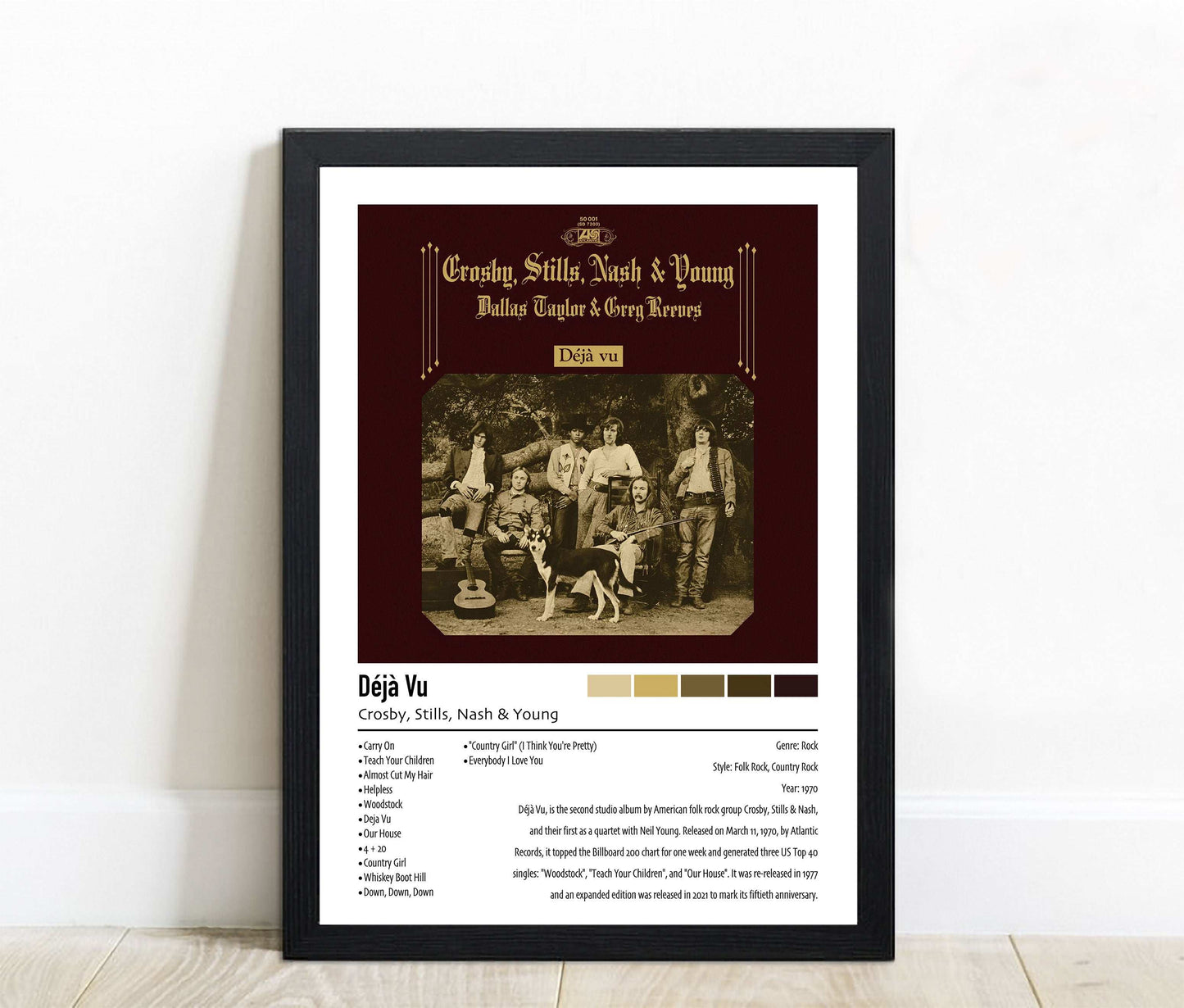 Crosby, Stills, Nash & Young | Déjà Vu | Custom Album Cover Poster Print
