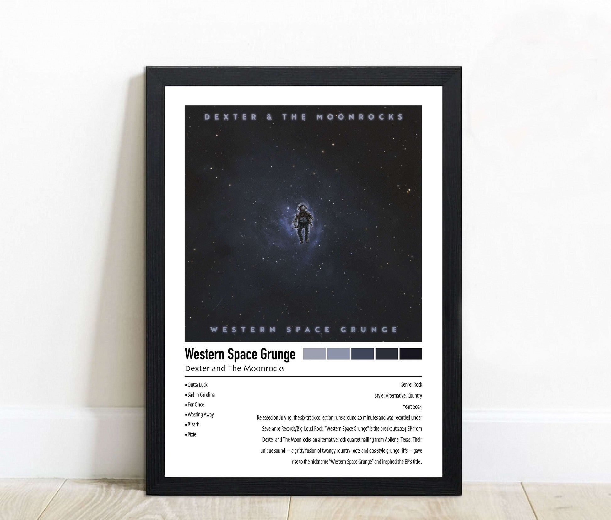 Dexter and The Moonrocks | Western Space Grunge | Custom Album Cover Poster Print