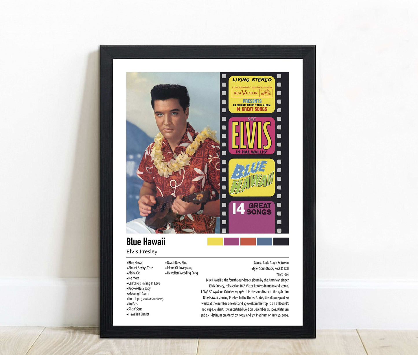 Elvis Presley | Blue Hawaii | Custom Album Cover Poster Print