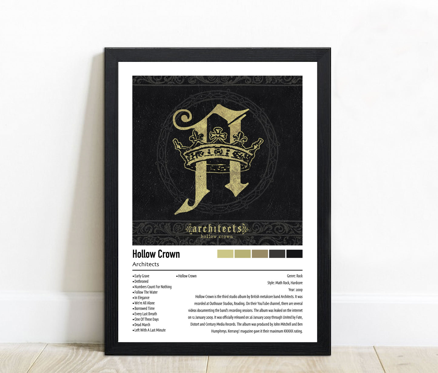 Architects | Hollow Crown | Custom Album Cover Poster Print