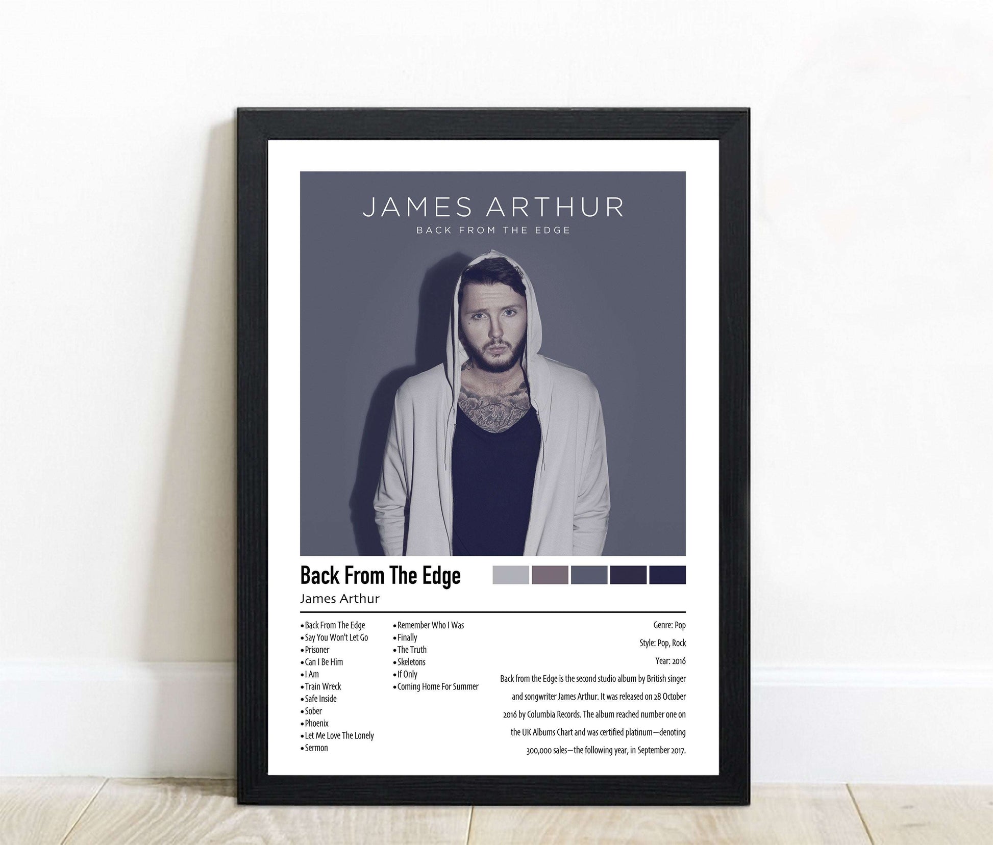 James Arthur | Back From The Edge | Custom Album Cover Poster Print