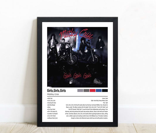 Mötley Crüe | Girls Girls, Girls | Custom Album Cover Poster Print