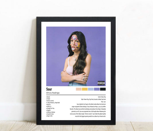 Olivia Rodrigo | Sour | Custom Album Cover Poster Print