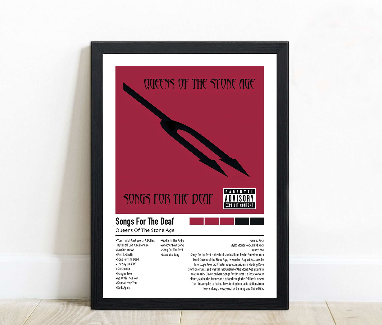 Queens Of The Stone Age | Songs For The Deaf | Custom Album Cover Poster Print