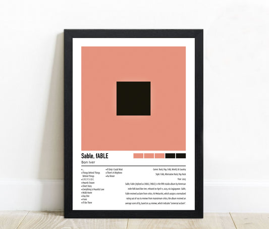 Bon Iver | Sable, fABLE | Custom Album Cover Poster Print
