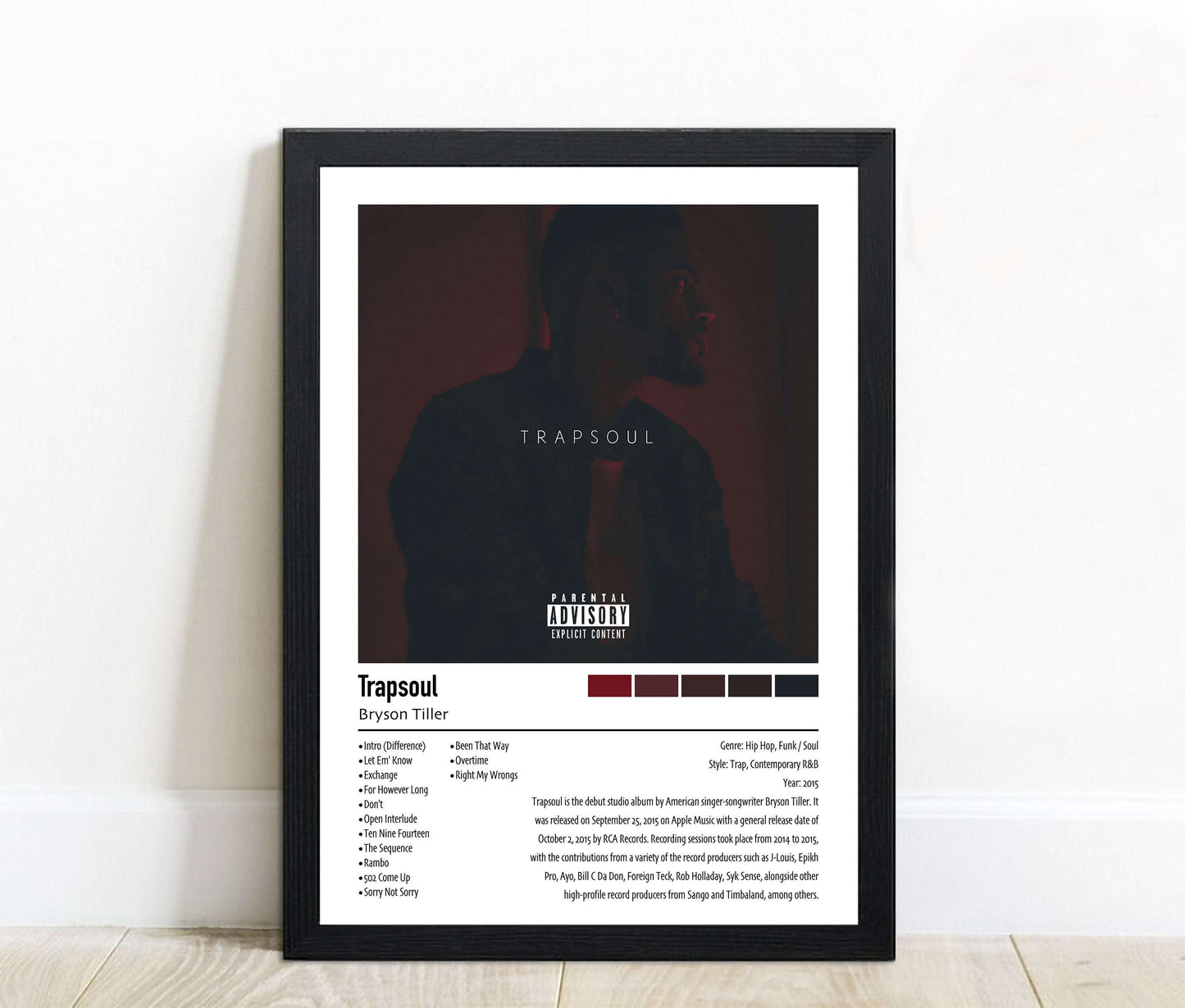 Bryson Tiller | Trapsoul | Custom Album Cover Poster Print