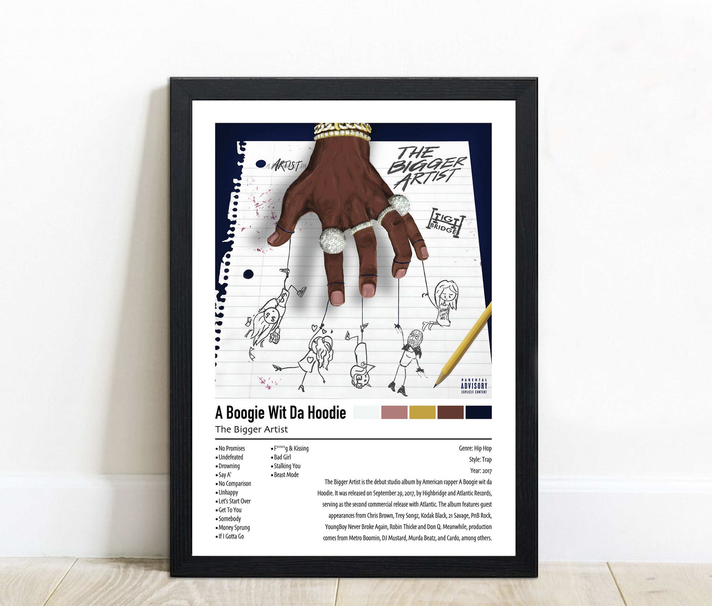 A Boogie Wit Da Hoodie | The Bigger Artist | Custom Album Cover Poster Print