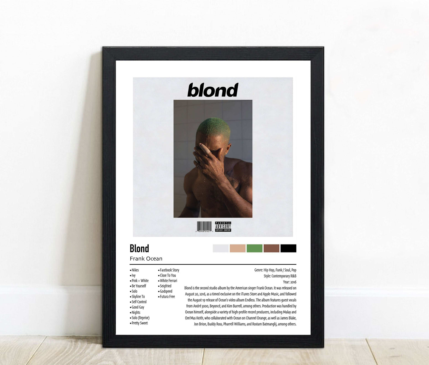 Frank Ocean | Blond | Custom Album Cover Poster Print