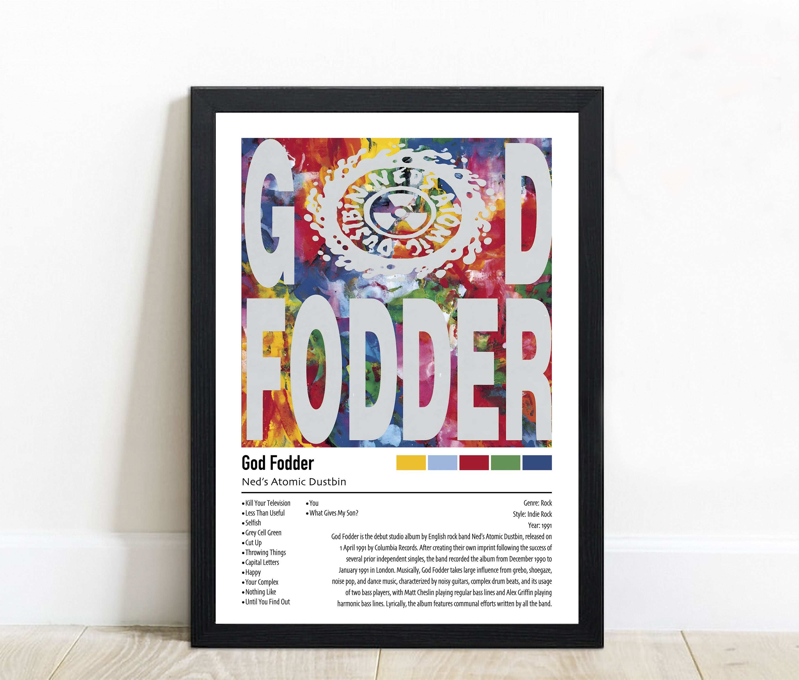 Ned's Atomic Dustbin | God Fodder | Custom Album Cover Poster Print ...