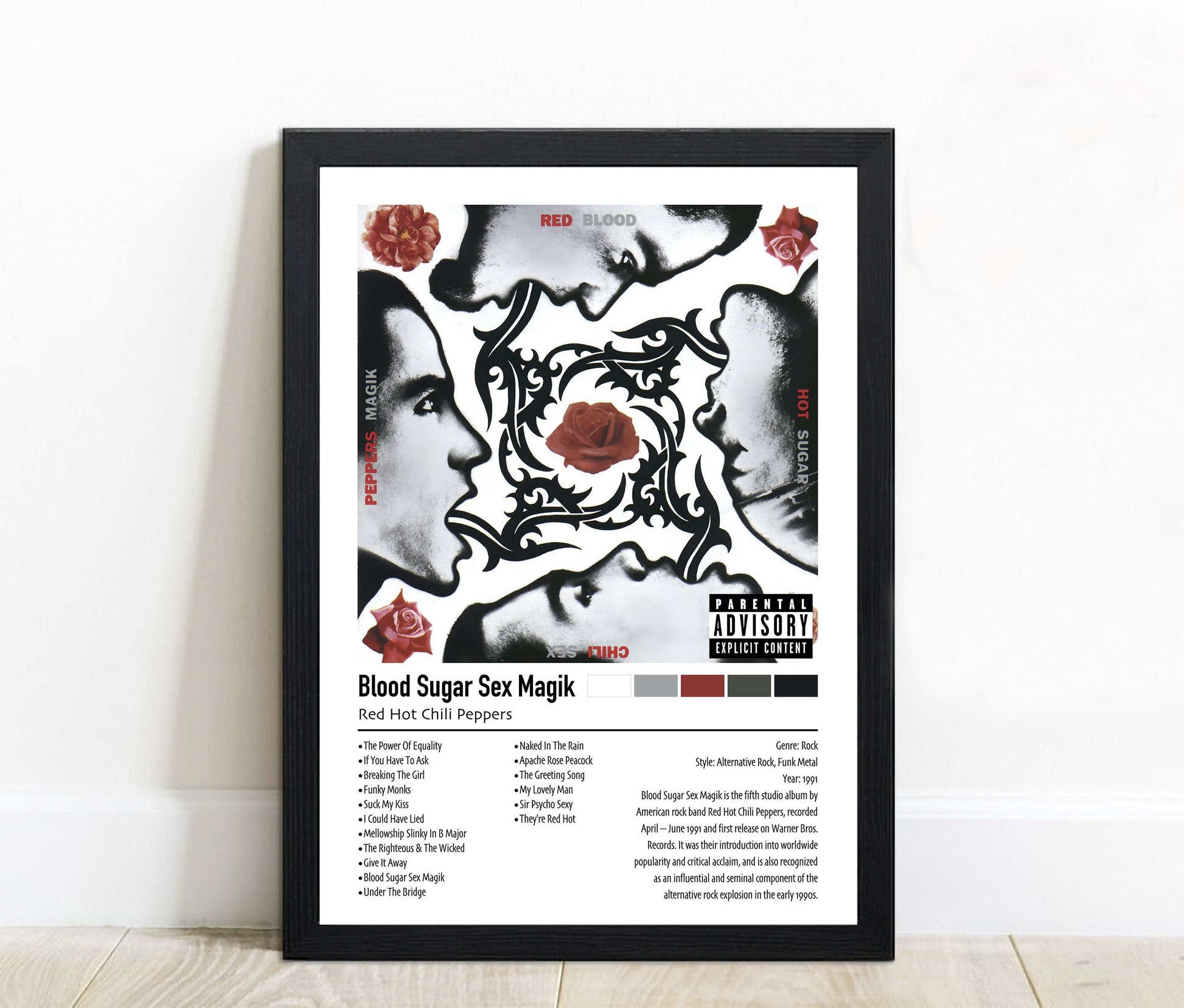 Red Hot Chill Peppers | Blood Sugar Sex Magik | Custom Album Cover Poster Print
