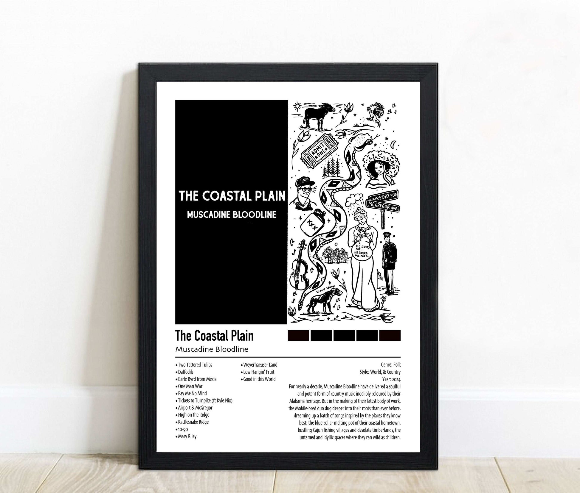 Muscadine Bloodline | The Coastal Plain | Custom Album Cover Poster Print