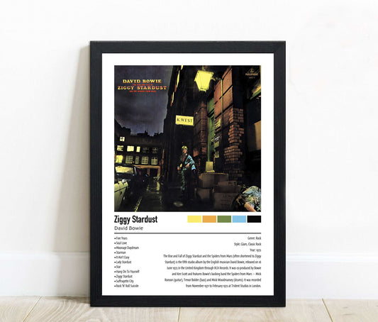 David Bowie | Ziggy Stardust | Custom Album Cover Poster Print