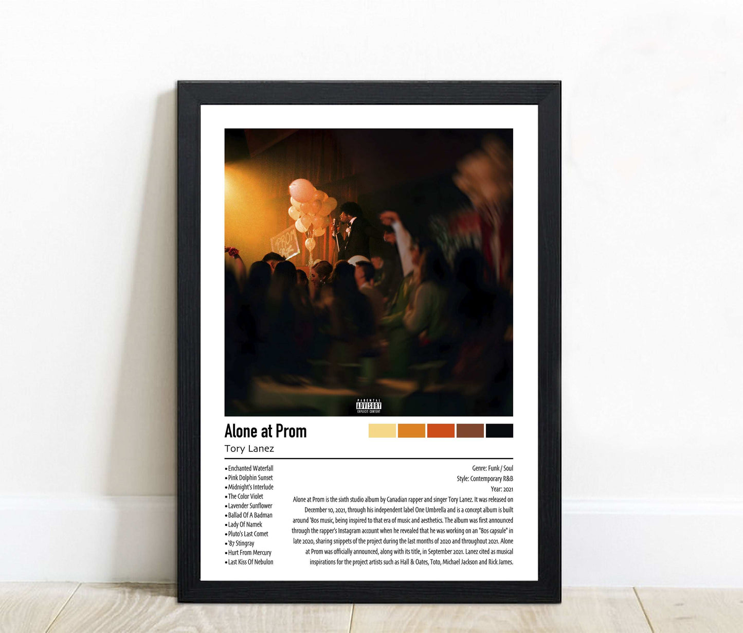 Tory Lanez | Alone At Prom | Custom Album Cover Poster Print