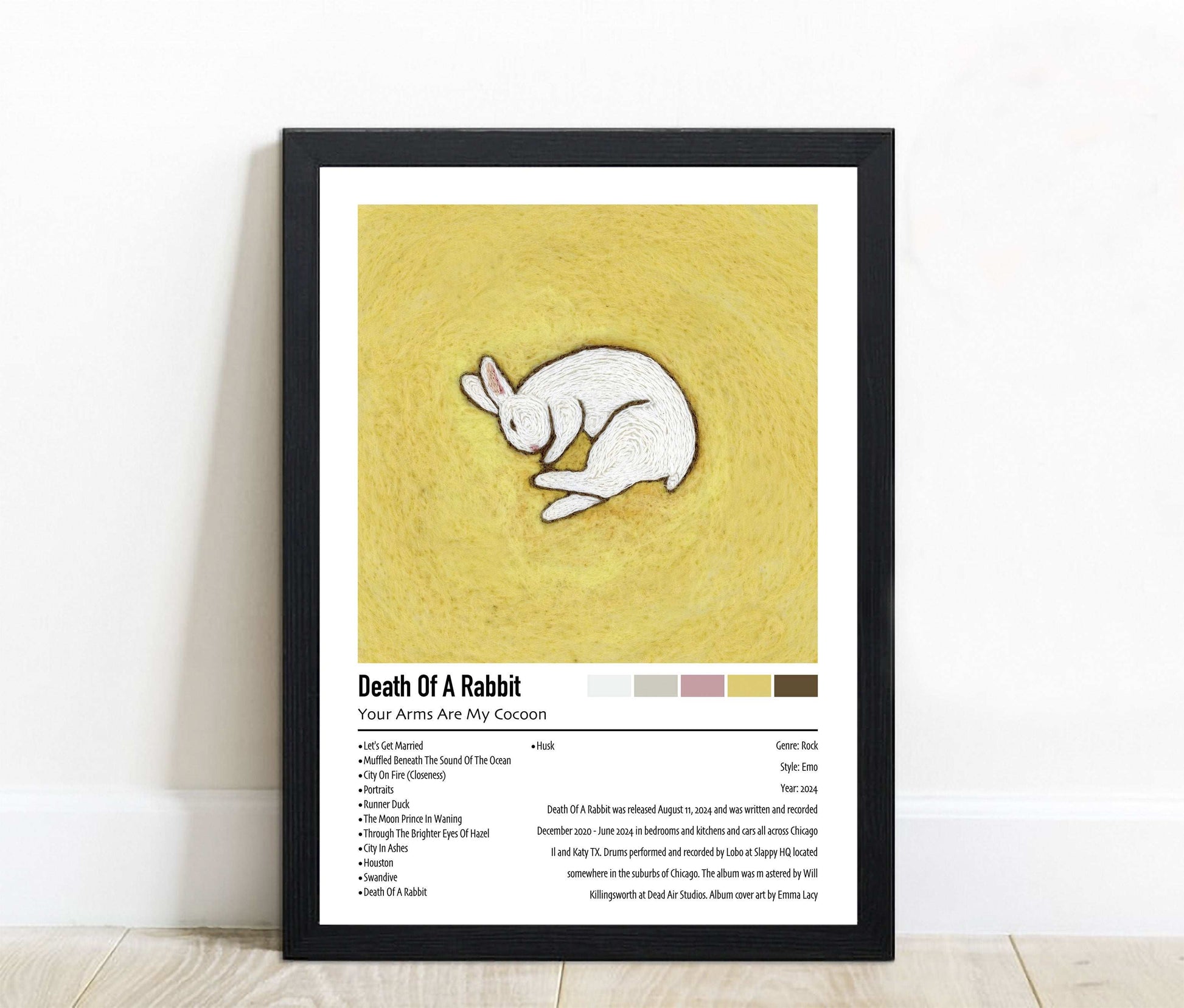 Your Arms Are My Cocoon | Death of a Rabbit | Custom Album Cover Poster Print