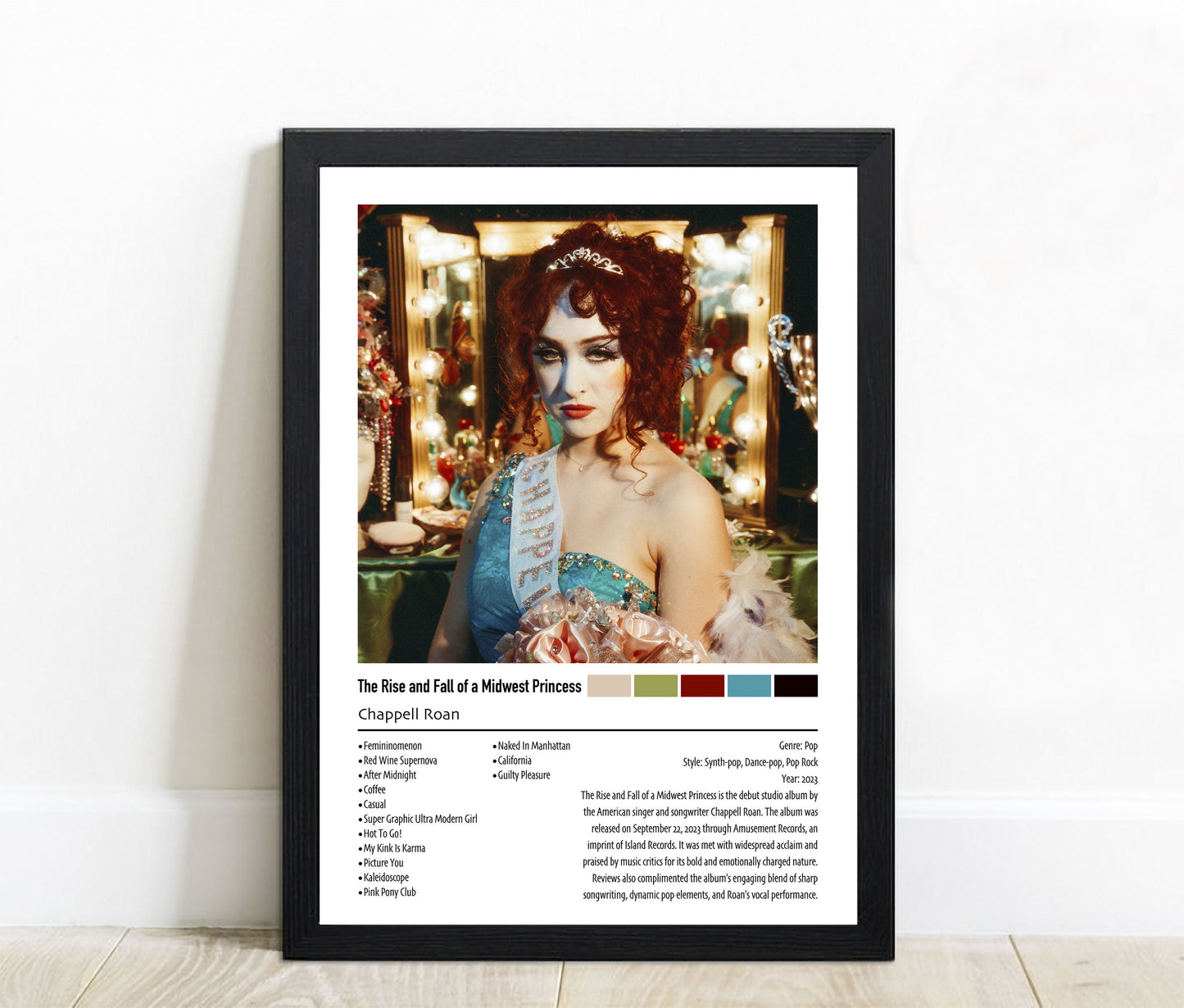 Chappell Roan | The Rise and Fall of a Midwest Princess | Custom Album Cover Poster Print