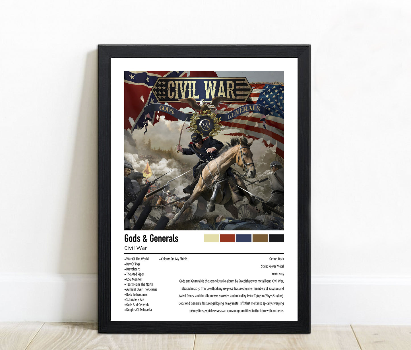 Civil War | Gods & Generals | Custom Album Cover Poster Print