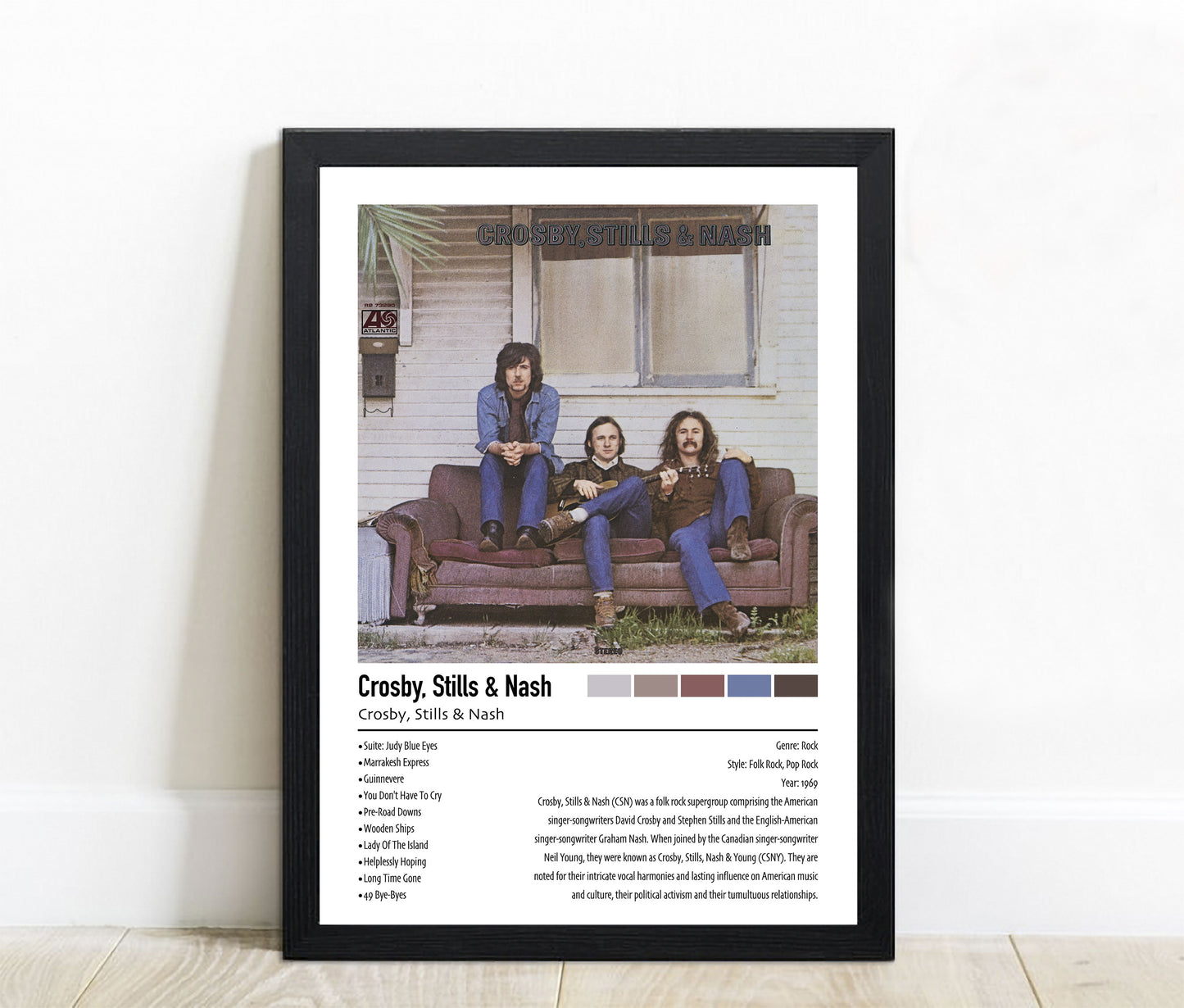 Crosby, Stills & Nash | Crosby, Stills & Nash | Custom Album Cover Poster Print