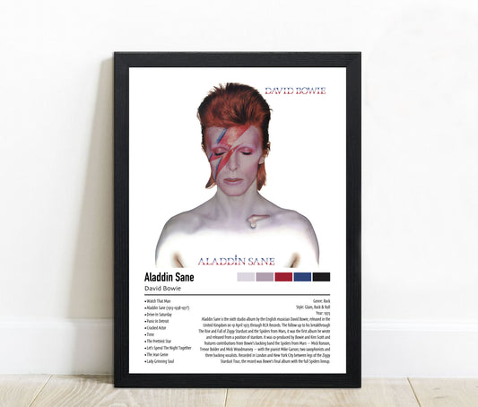 David Bowie | Aladdin Sane | Custom Album Cover Poster Print