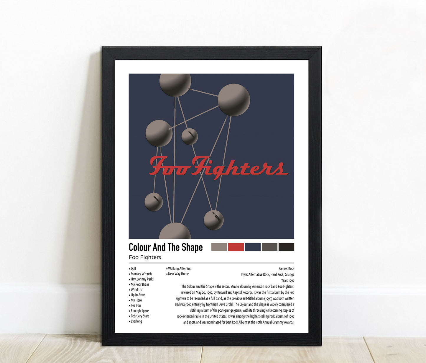 Foo Fighters | Colour And The Shape | Custom Album Cover Poster Print