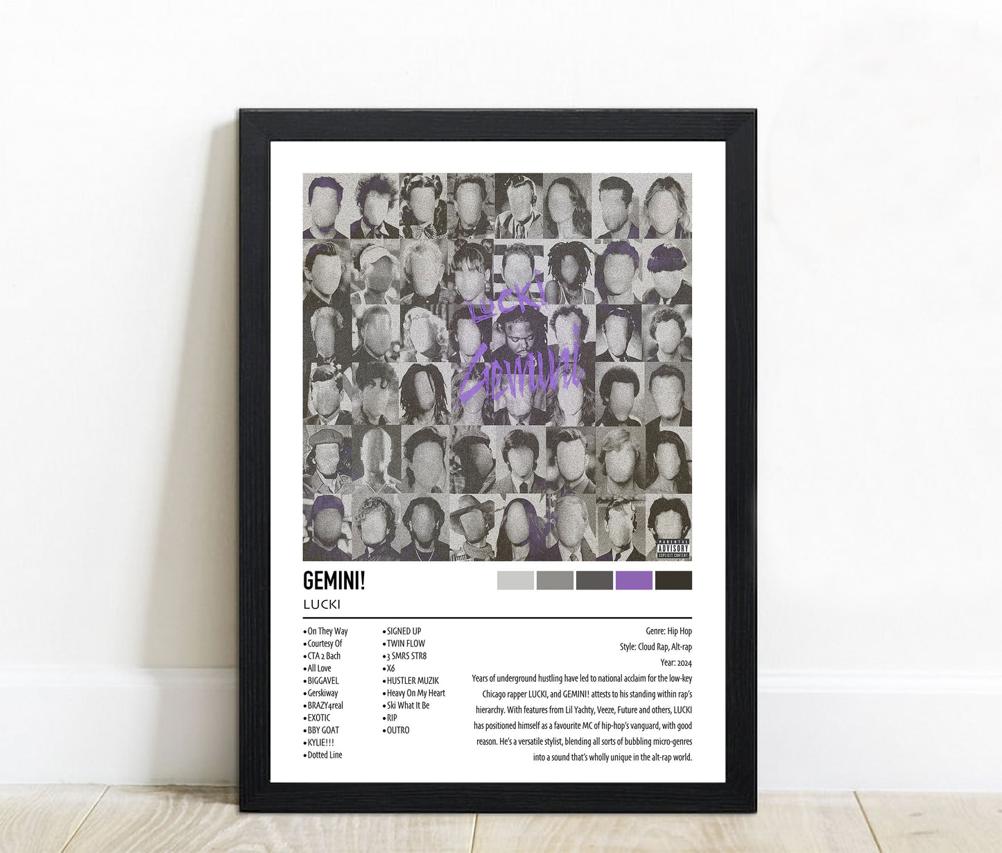 LUCKI | GEMINI! | Custom Album Cover Poster Print
