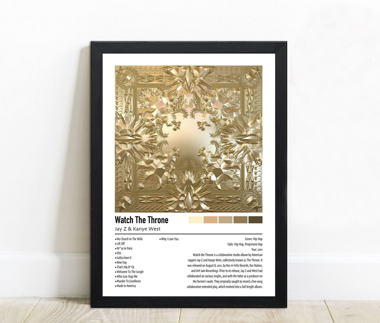 Jay Z & Kanye West | Watch The Throne | Custom Album Cover Poster Print