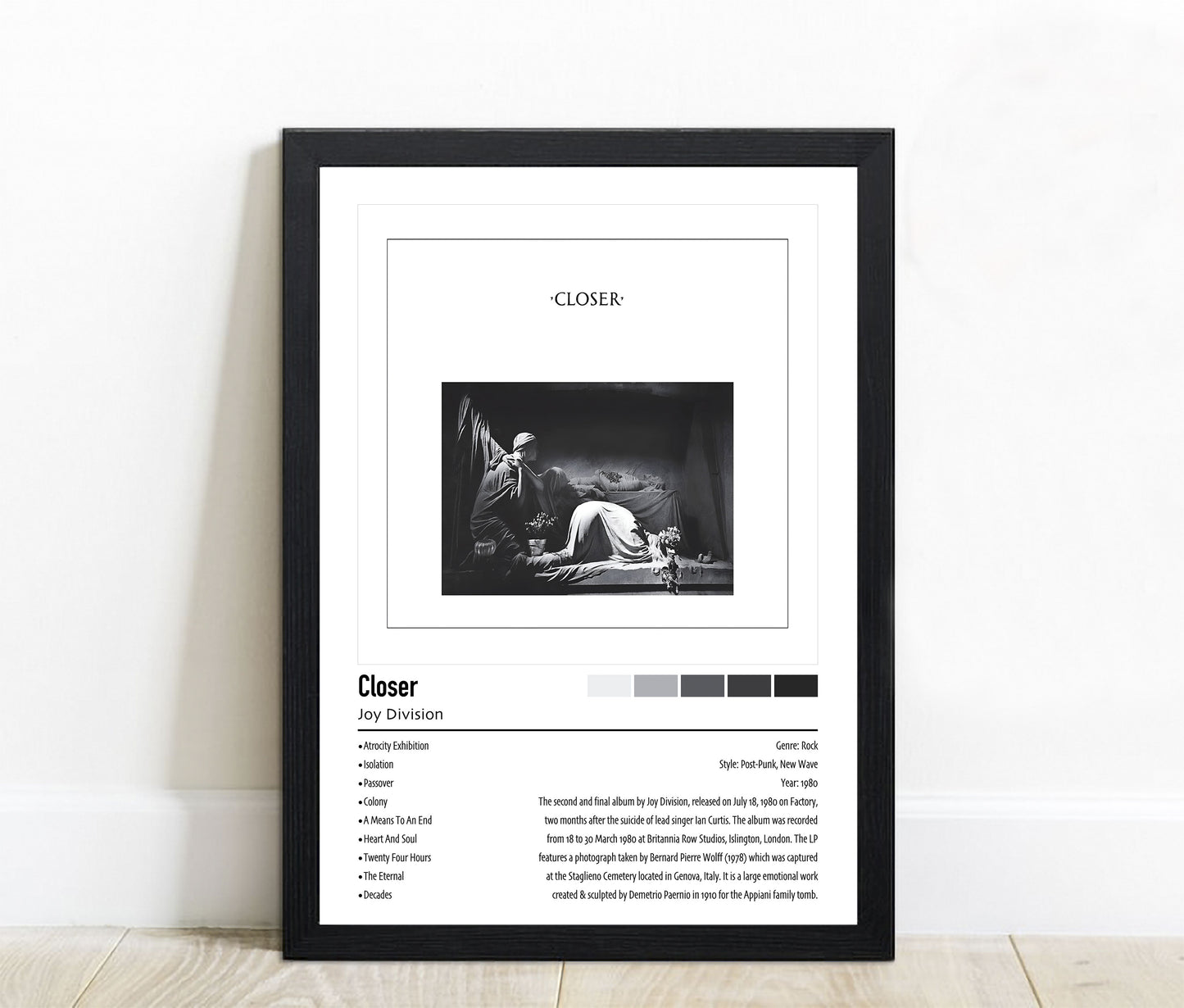Joy Division | Closer | Custom Album Cover Poster Print