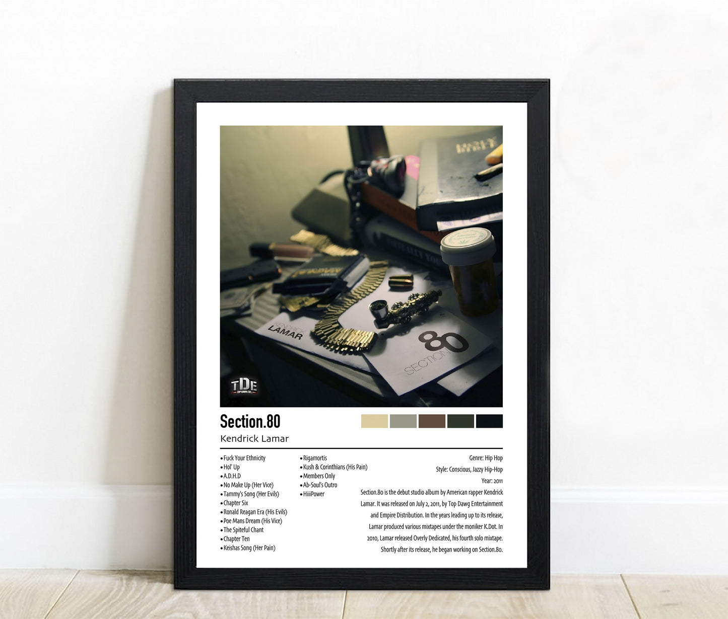 Kendrick Lamar | Section.80 | Custom Album Cover Poster Print