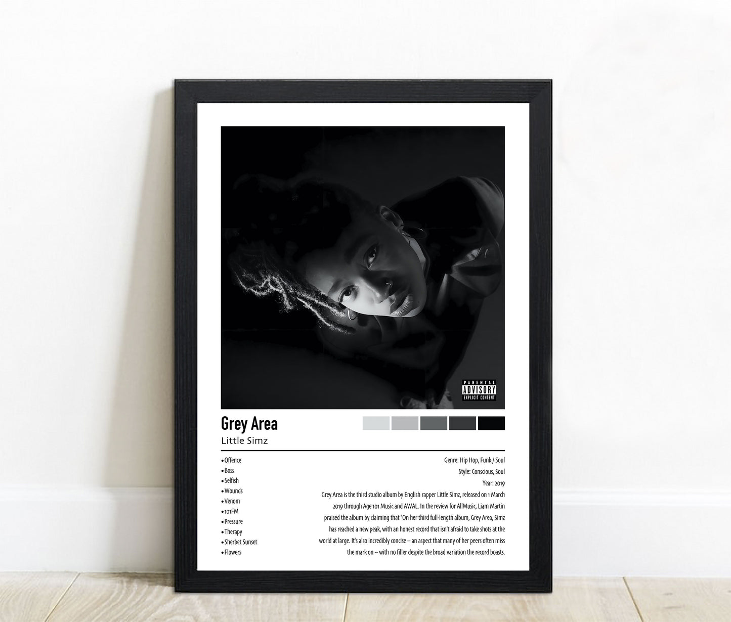 Little Simz | Grey Area | Custom Album Cover Poster Print