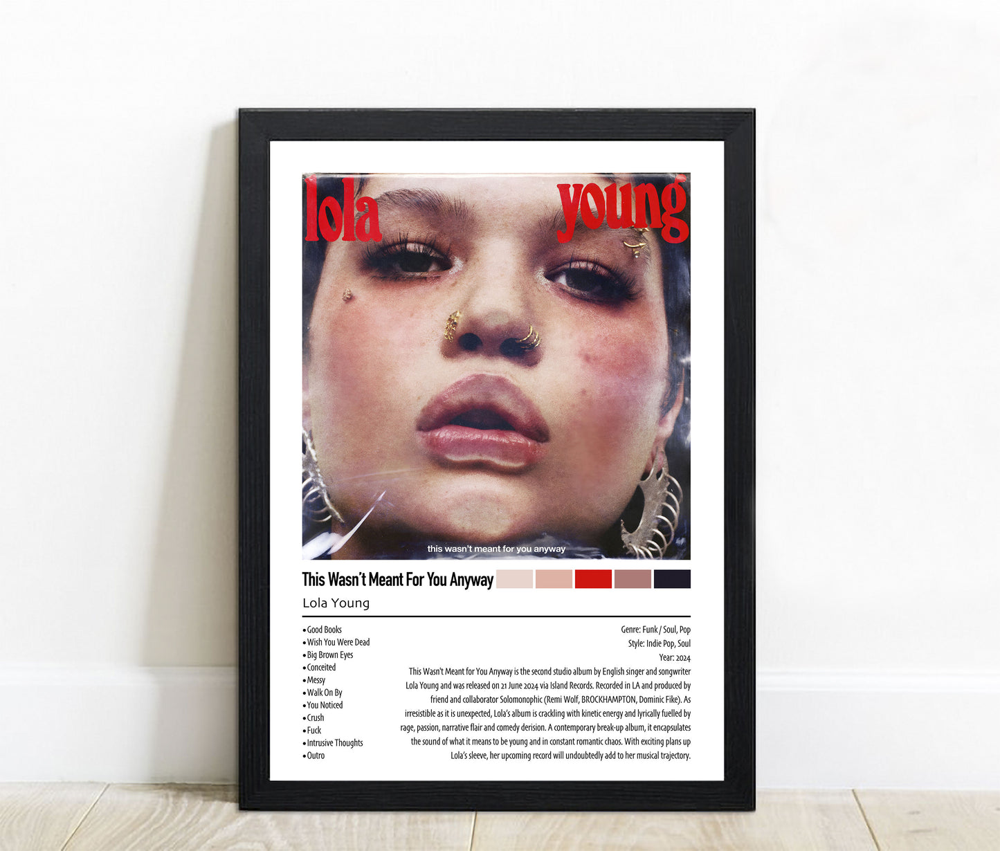 Lola Young | This Wasn't Meant For You Anyway | Custom Album Cover Poster Print