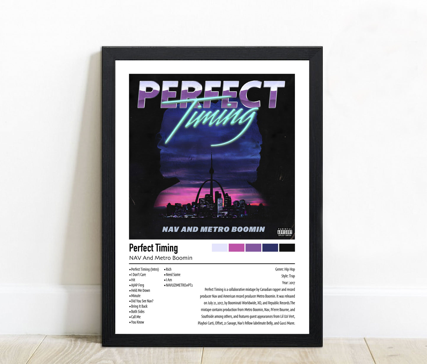 NAV And Metro Boomin | Perfect Timing | Custom Album Cover Poster Print