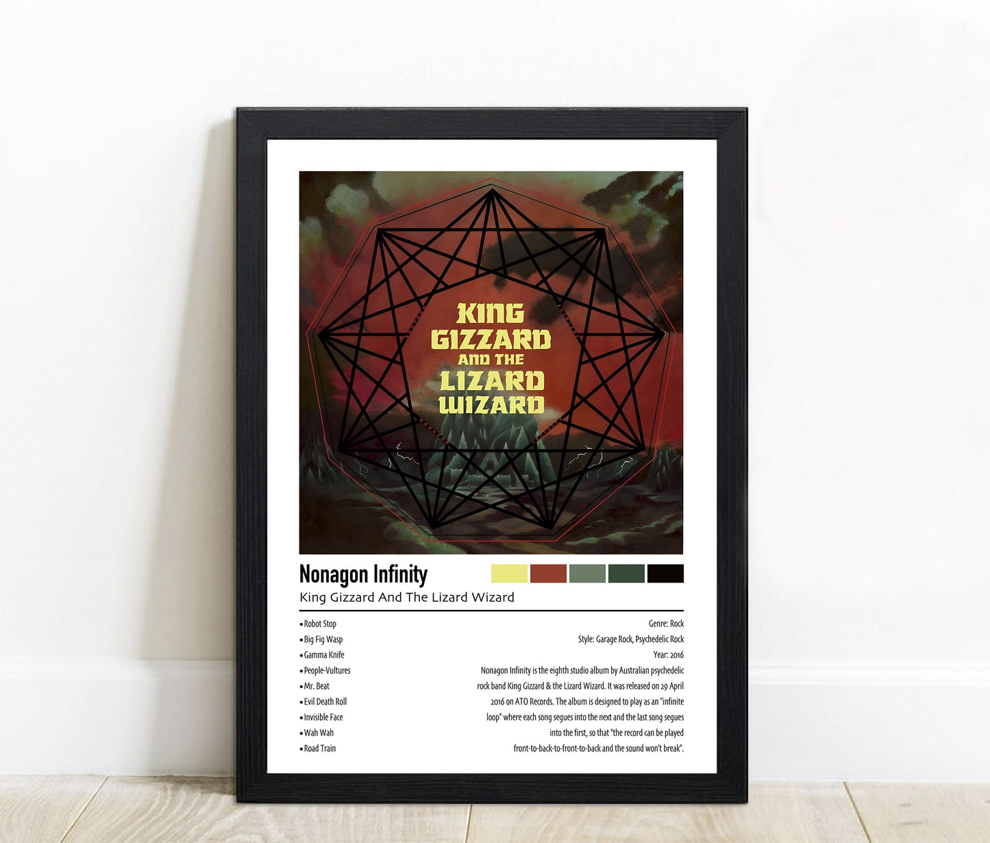 King Gizzard And The Lizard Wizard | Nonagon Infinity | Custom Album Cover Poster Print