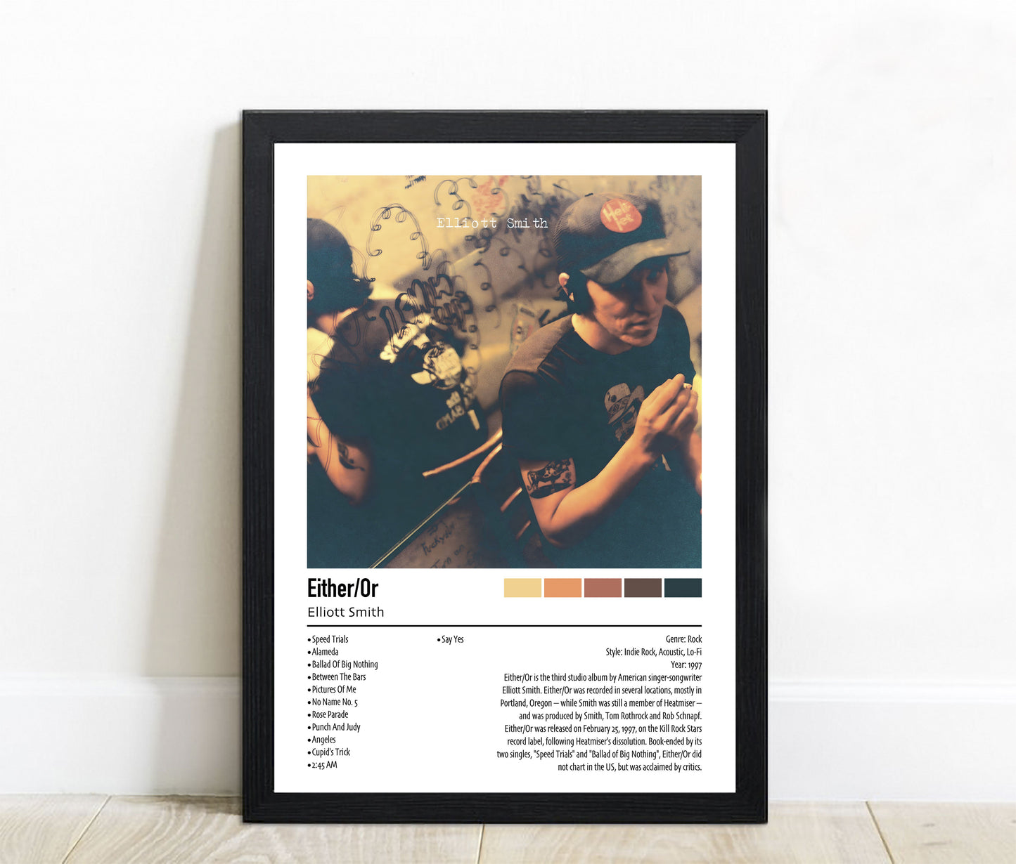 Elliott Smith | Either/Or | Custom Album Cover Poster Print